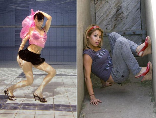 Девушки позируют