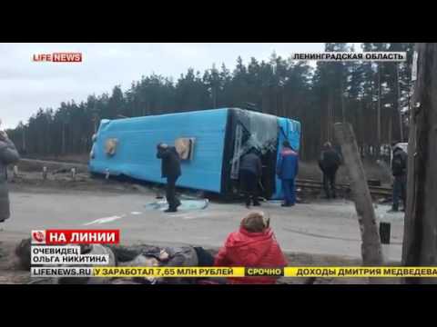 Поезд сбил автобус в Ленобласти