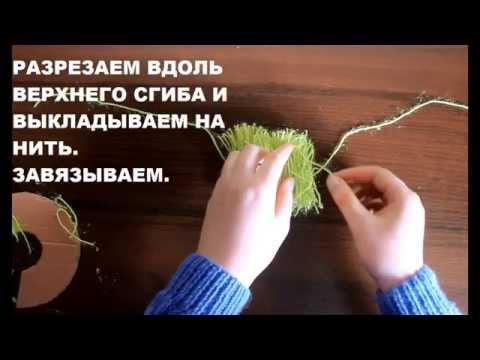 Коврик из помпонов