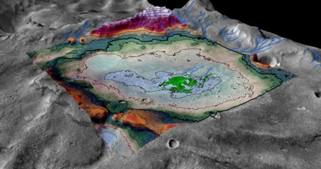 Последнее озеро Марса могло хранить жизнь еще пару сотен миллионов лет