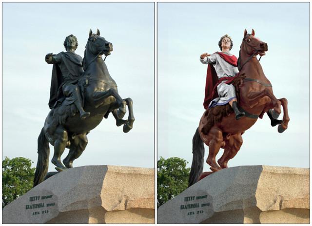 Цветные статуи