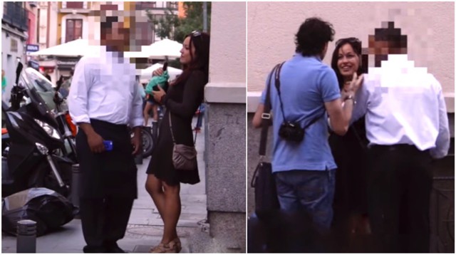 Что мужчины сделают с пьяной девушкой в центре Мадрида?