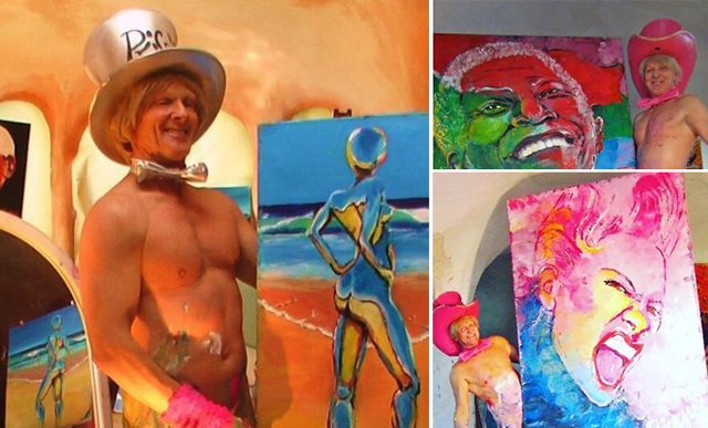 Угадайте с трех раз, чем рисует портреты этот художник