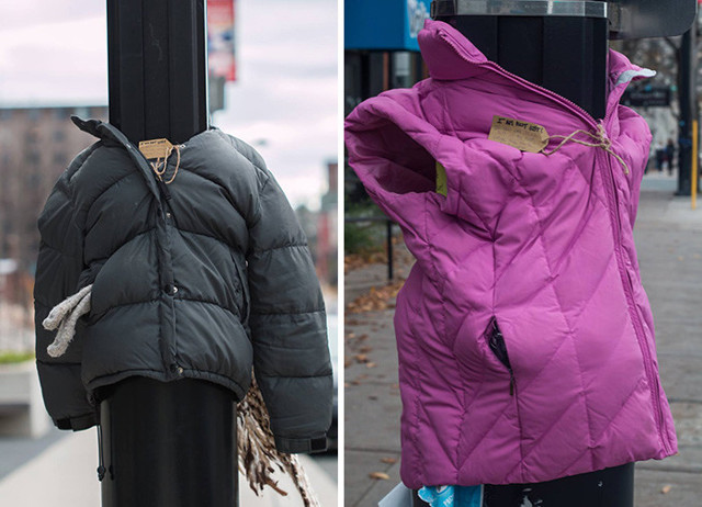 Дети развесили куртки для бездомных Канады 