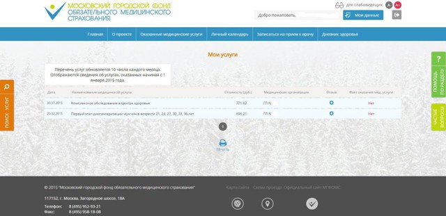 А сколько раз вы были в московской поликлинике в 2015 году?