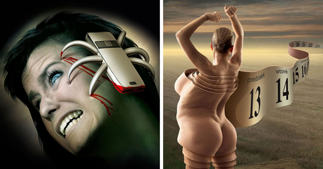 Противоречивые иллюстрации польского художника, раскрывающие темные стороны современного общества 