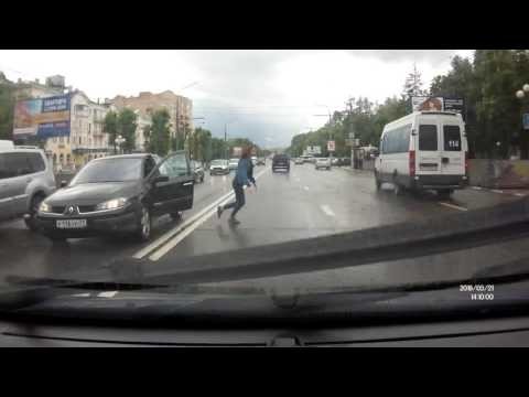 Девушка спасла котенка от колес автомобилей