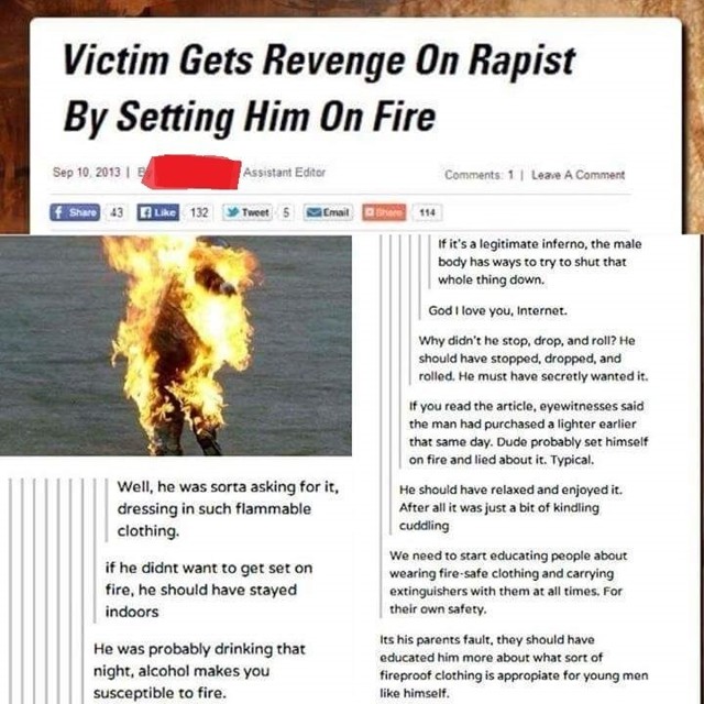 Немного черного юмора от Tumblr  - глумление над новостью о сожжении насильника