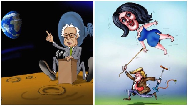 Американские выборы в карикатурах российских, израильских и европейских карикатуристов