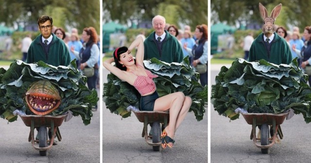 Дедушка с гигантской капустой собрал отличный урожай фотожаб