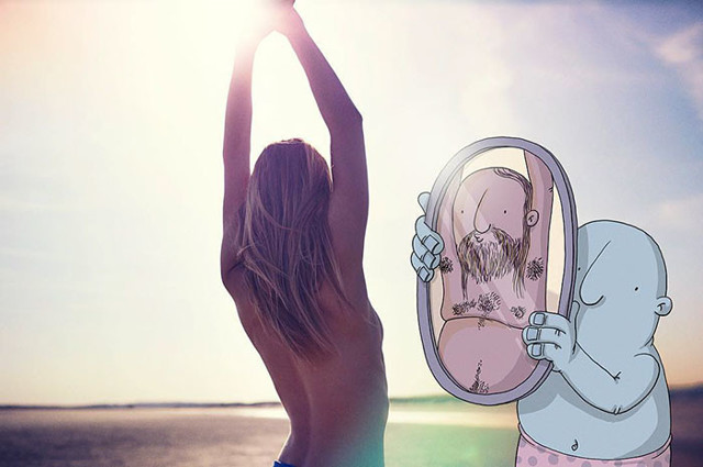 Иллюстратор простебал случайные фото в Инстаграм