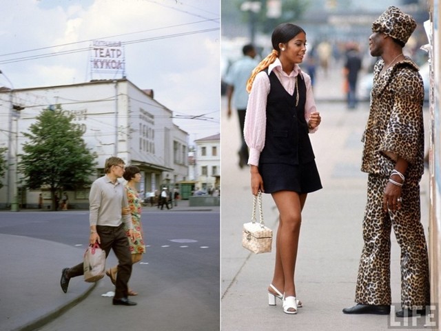 Восток и Запад: цветные фото Москвы и Нью-Йорка в 1969 году