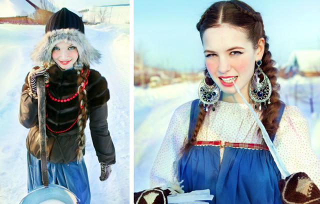 Настоящая славянская красота в зимних фотографиях российского фотографа
