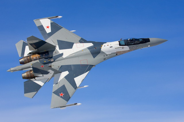 Модель реактивного истребителя Су-35 на радиоуправлении
