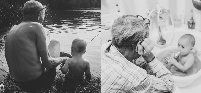 Самый лучший дедушка в серии трогательных фотографий от молодой мамы
