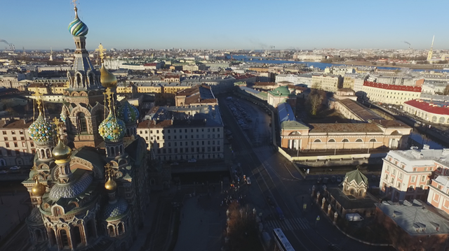 Михайловский замок. Спас-на-Крови. Марсово поле. Аэросъмка.