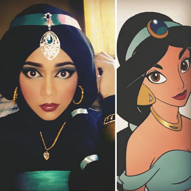 Визажист превращает себя в диснеевских принцесс и других персонажей при помощи хиджаба