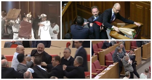 Парламентский мордобой во всей красе (1 фото+видео)