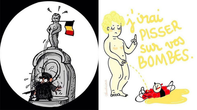 Бельгийская статуя "Писающий мальчик" становится символом борьбы с терроризмом
