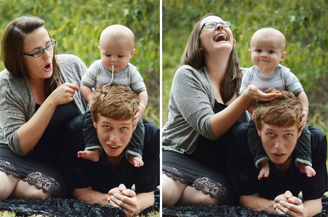 Лучшие моменты, в которые младенцы испортили фотосессии своим родителям  