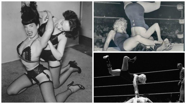 Женский реслинг – старые фотографии о том, что творят на ринге дамы
