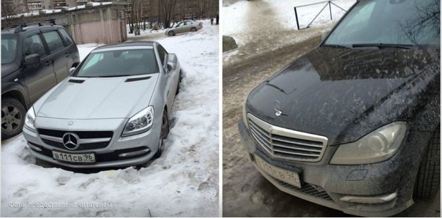 В екатеринбургском дворе «прописались» «мерседесы» с фальшивыми номерами