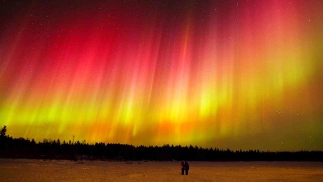 Cеверное сияние из Космоса