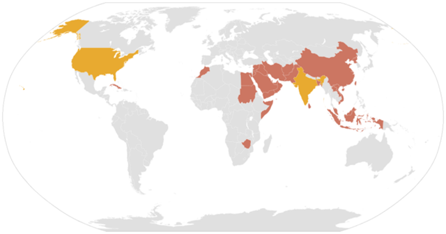 Страны, где могут казнить за ненасильственные преступления