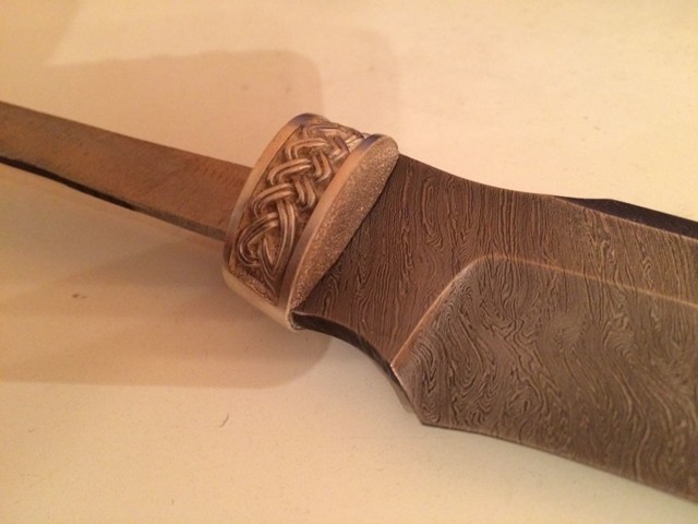 Нож своими руками (дамасская сталь, карельская береза, серебро)