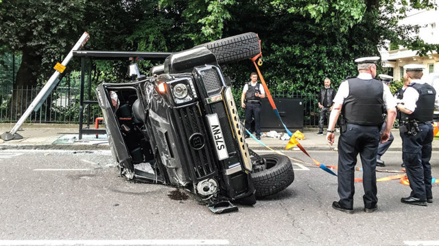 В Лондоне перевернули Gelandewagen Brabus G500 Squared