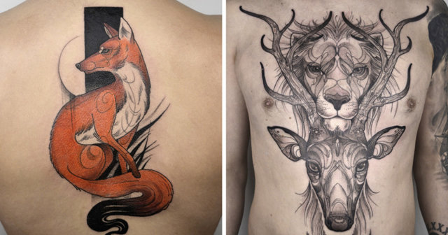 Татуировки, вдохновленные природой и стилем модерн