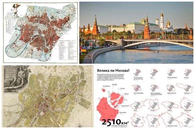 Как росла Москва - старинные планы и инфографика