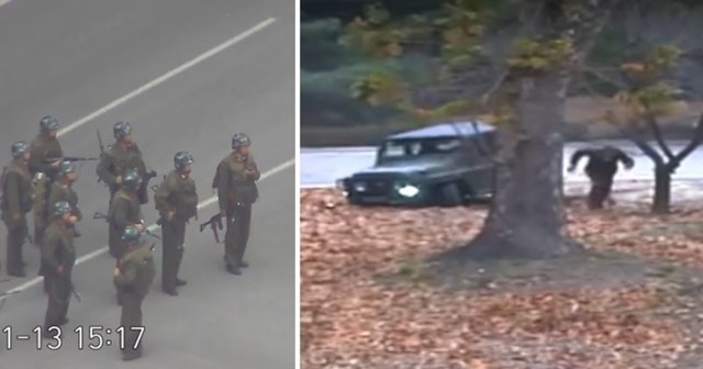В Сети выложено видео отчаянного побега солдата из Северной Кореи в Южную
