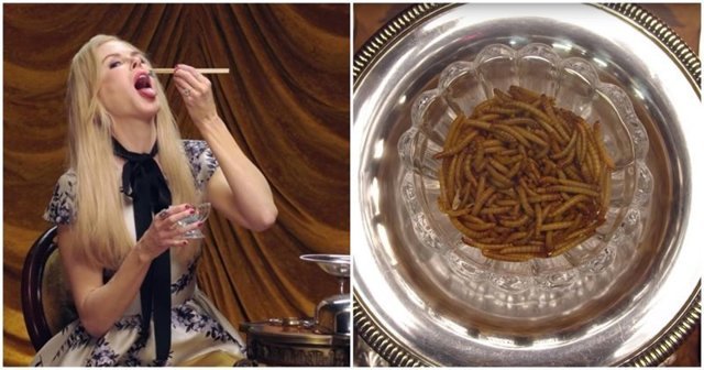 Николь Кидман с аппетитом съела червей, гусениц и кузнечиков
