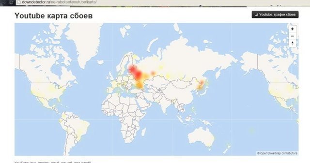 Youtube карта сбоев