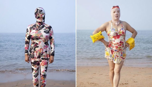 Лицокини — психоделичные китайские купальники, прикрывающие женщин с головой