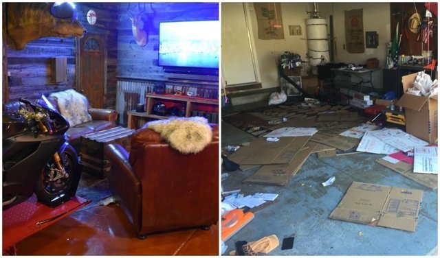 Мотоциклист превратил неприметный гараж в крутое "мужское логово"