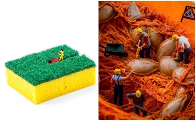 Новые миниатюрные миры из подручных предметов от Питера Ксаквари