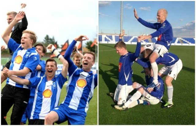 Сумасшедшие празднования забитых голов футбольного клуба Исландии
