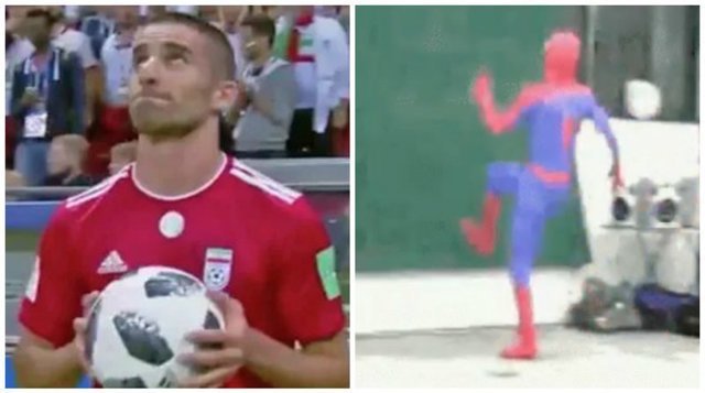 Иранский футболист исполнил некий ритуал перед аутом, и тут же стал мемом