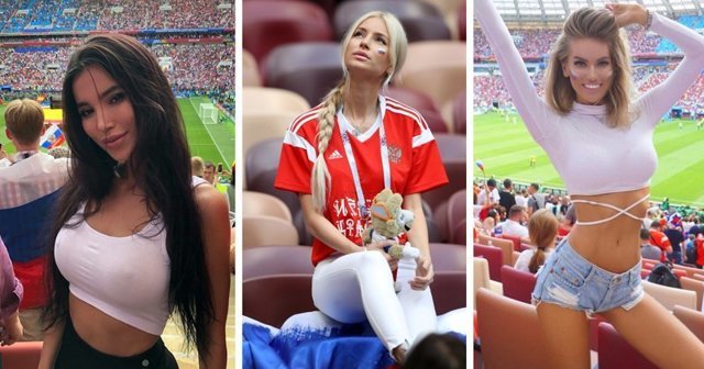 Самые эффектные девушки матча Россия - Испания