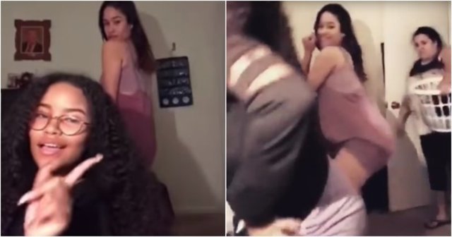 Строгая испанская женщина избила тапкой своих танцующих тверк дочерей