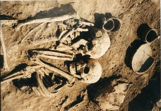 В Украине обнаружили древнюю могилу влюбленных, сплетенных в объятиях
