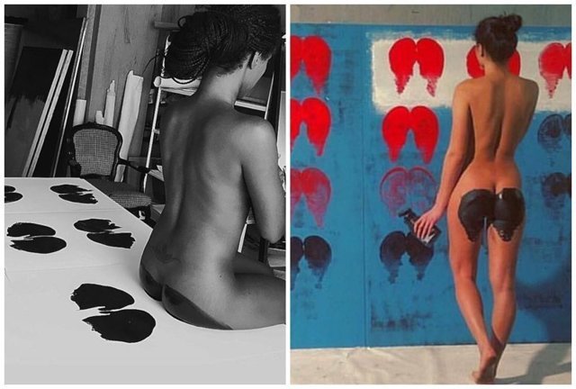 Голопопое искусство: художник использует женское тело для создания картин