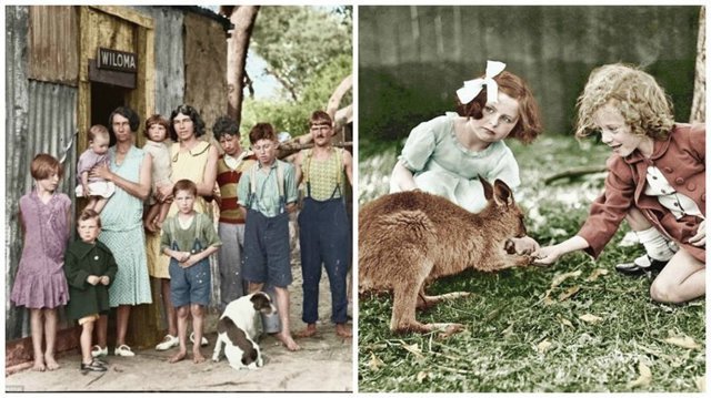Отреставрированные и раскрашенные фотографии времен Великой депрессии в Австралии