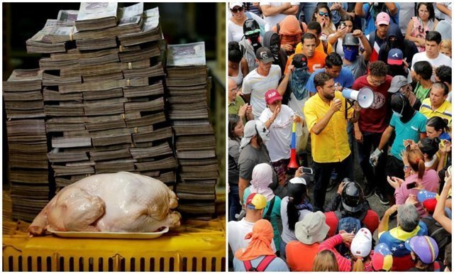 Одна курица за мешок с деньгами: фото, иллюстрирующие цены на товары в Венесуэле