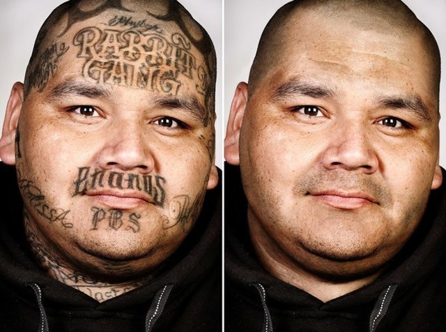 Ретушированые татуировки гангстеров: фото-проект Стива Бартона
