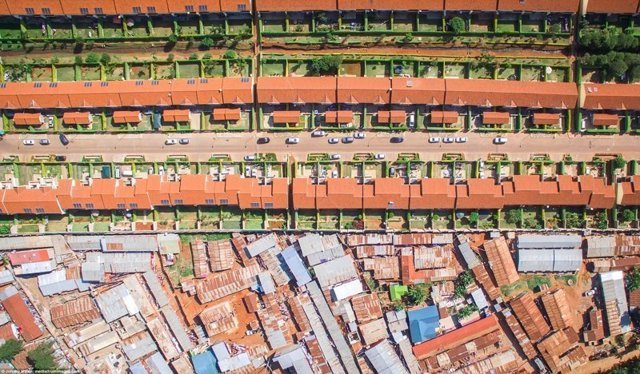 Пригород и трущобы: социальное неравенство в аэрофотографиях Джонни Миллера