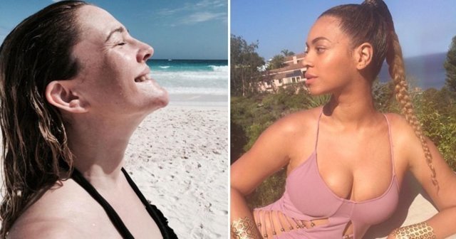 10 пляжных фото знаменитых красоток без макияжа