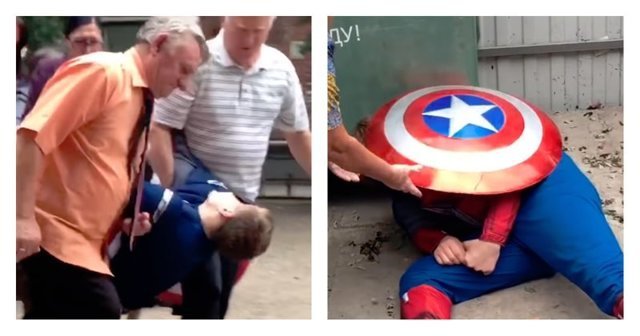 Боевые бабушки из "Отряда Путина" победили Капитана Америку: видео